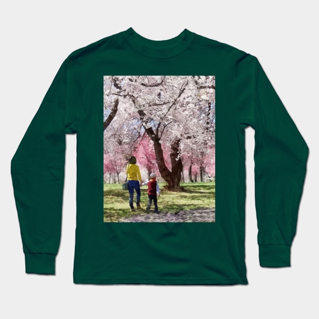 Spring - Lovely Spring Day For a Walk Long Sleeve T-Shirt by SusanSavad